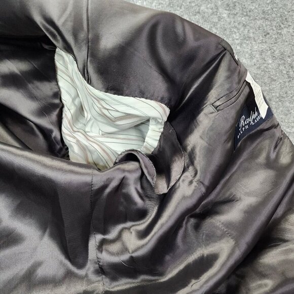 Ralph Lauren Blazer Mens 44L Wool Houndstooth 2 Button Sports Coat Jacket - Picture 15 of 16